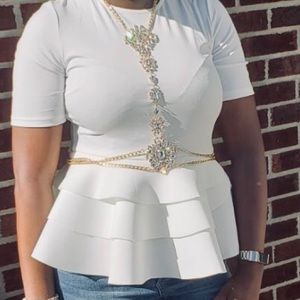 White Peplum Top NWOT